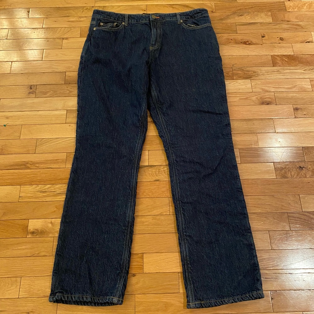 Realtree Boston Traders Mens 38x34 Flannel Lined Jeans‎ Dark Wash Straight Leg